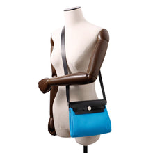 Load image into Gallery viewer, HERMES Herbag zip Blue Riviera/Black Toile Military Vache Hunter Leather Size Mini
