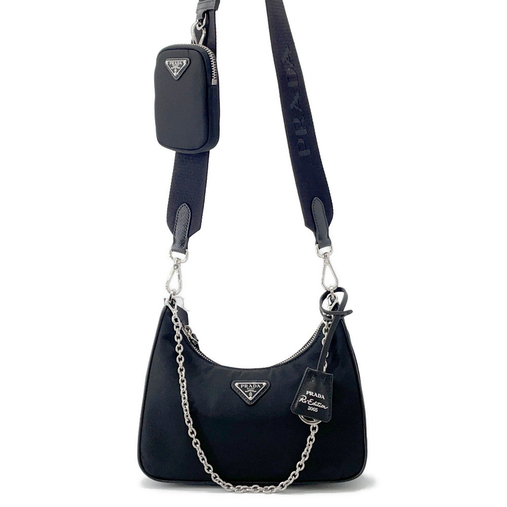 PRADA Re-Edition 2005 Re-Nylon Shoulder Bag Black1BH204 Nylon