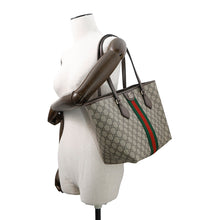 Load image into Gallery viewer, GUCCI Double G Tote Bag Beige/Brown836831 Leather PVC Size Medium
