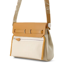 Load image into Gallery viewer, HERMES Herbag zip Natural Sable/Ecru Toile Military Vache Hunter Leather Size Mini
