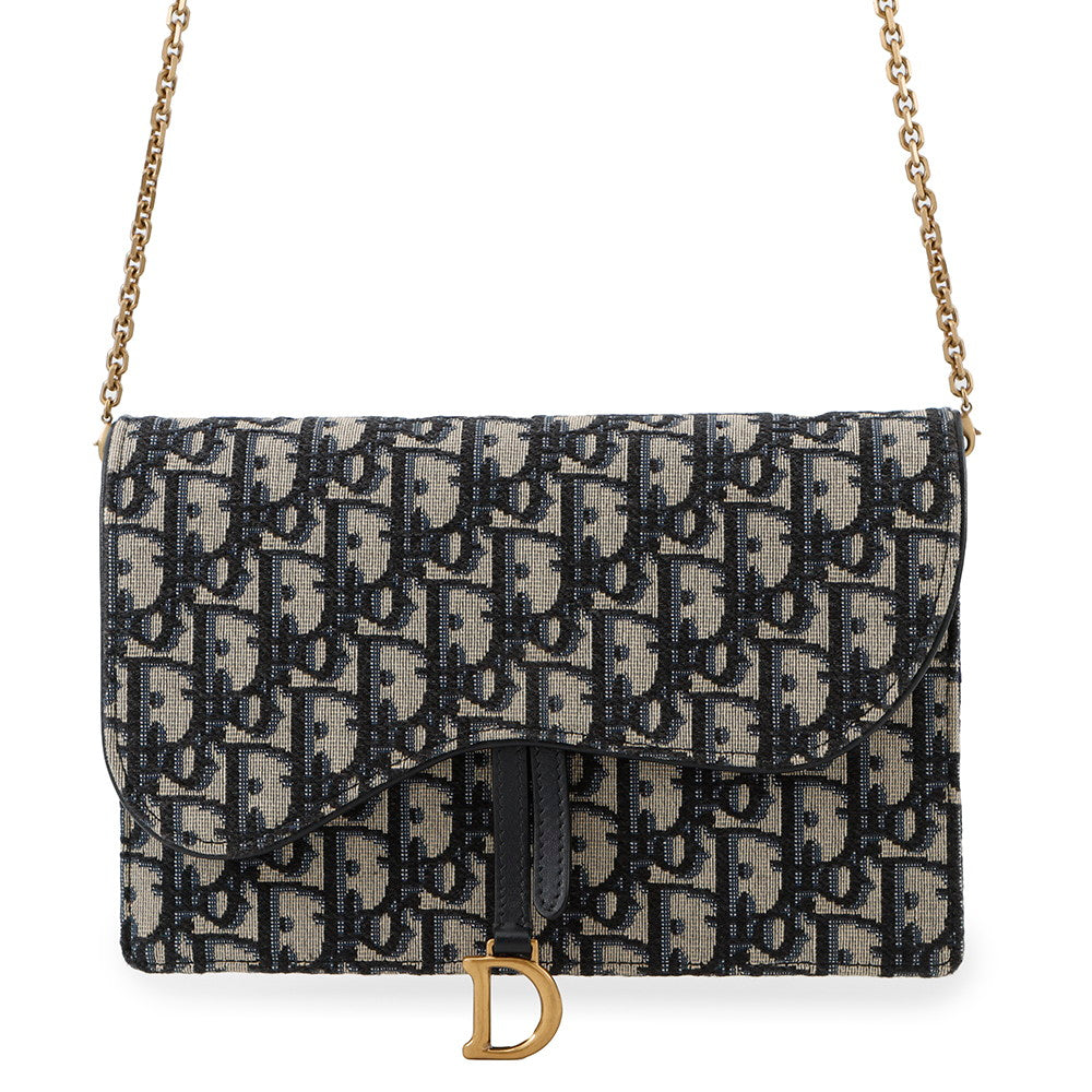 Dior Saddle ChainPouch NavyS5620CTZQ Canvas