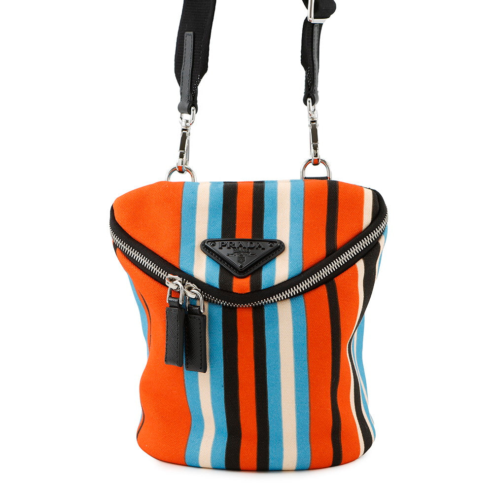 PRADA Triangle Logo Shoulder Bag Multicolor2VH147 Canvas