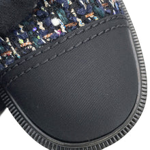 Load image into Gallery viewer, CHANEL CC Logo lace-up short boots Black/MulticolorG35154 Tweed Leather Faux Pearl Size 38H

