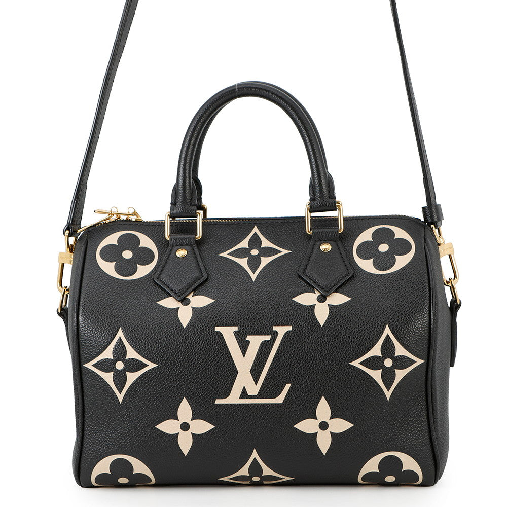 LOUIS VUITTON Speedy Bandouliere RedM58947 Bicolor Monogram Empreinte Leather Size 25