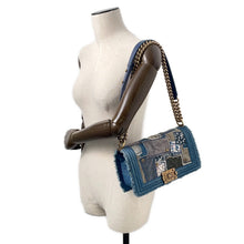 Load image into Gallery viewer, CHANEL Boy Chanel Patchwork ChainShoulder Bag BlueA92867 Denim
