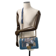 Load image into Gallery viewer, CHANEL Boy Chanel Patchwork ChainShoulder Bag BlueA92867 Denim
