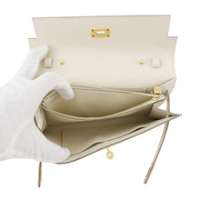 Load image into Gallery viewer, HERMES ★Kelly Wallet To Go Craie Epsom
