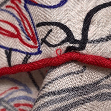 Load image into Gallery viewer, HERMES Triangle Geant Flamingo Party Coloriage Natural/Rouge/BlueH364114S Cashmere70% Silk30%
