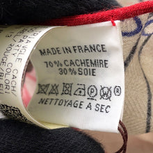 Load image into Gallery viewer, HERMES Triangle Geant Flamingo Party Coloriage Natural/Rouge/BlueH364114S Cashmere70% Silk30%
