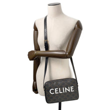 将图像加载到图库查看器中，CELINE Triomphe Medium Messenger Bag Black/Brown194502CIM.38NO PVC Leather
