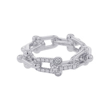 将图像加载到图库查看器中，TIFFANY&amp;Co. Hardware Small Link Ring Size Approximately No. 1272669290 18K White Gold
