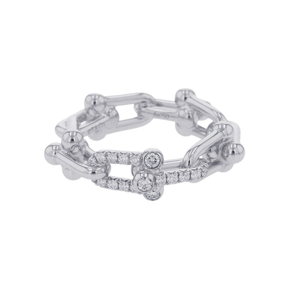 TIFFANY&Co. Hardware Small Link Ring Size Approximately No. 1272669290 18K White Gold