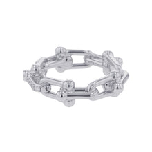 将图像加载到图库查看器中，TIFFANY&amp;Co. Hardware Small Link Ring Size Approximately No. 1272669290 18K White Gold
