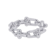 将图像加载到图库查看器中，TIFFANY&amp;Co. Hardware Small Link Ring Size Approximately No. 1272669290 18K White Gold
