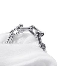 将图像加载到图库查看器中，TIFFANY&amp;Co. Hardware Small Link Ring Size Approximately No. 1272669290 18K White Gold
