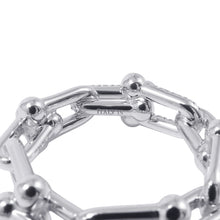 将图像加载到图库查看器中，TIFFANY&amp;Co. Hardware Small Link Ring Size Approximately No. 1272669290 18K White Gold
