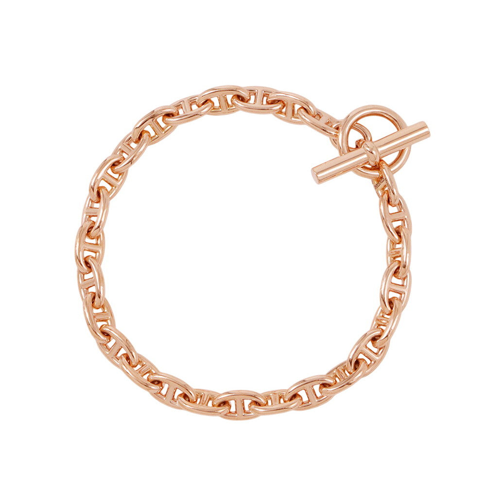 HERMES Chaine d'Ancre 26 frames Bracelet Size TPM 18K Pink Gold