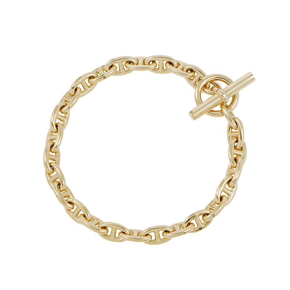 HERMES Chaine d'Ancre 26 frames Bracelet Size TPM 18K Yellow Gold