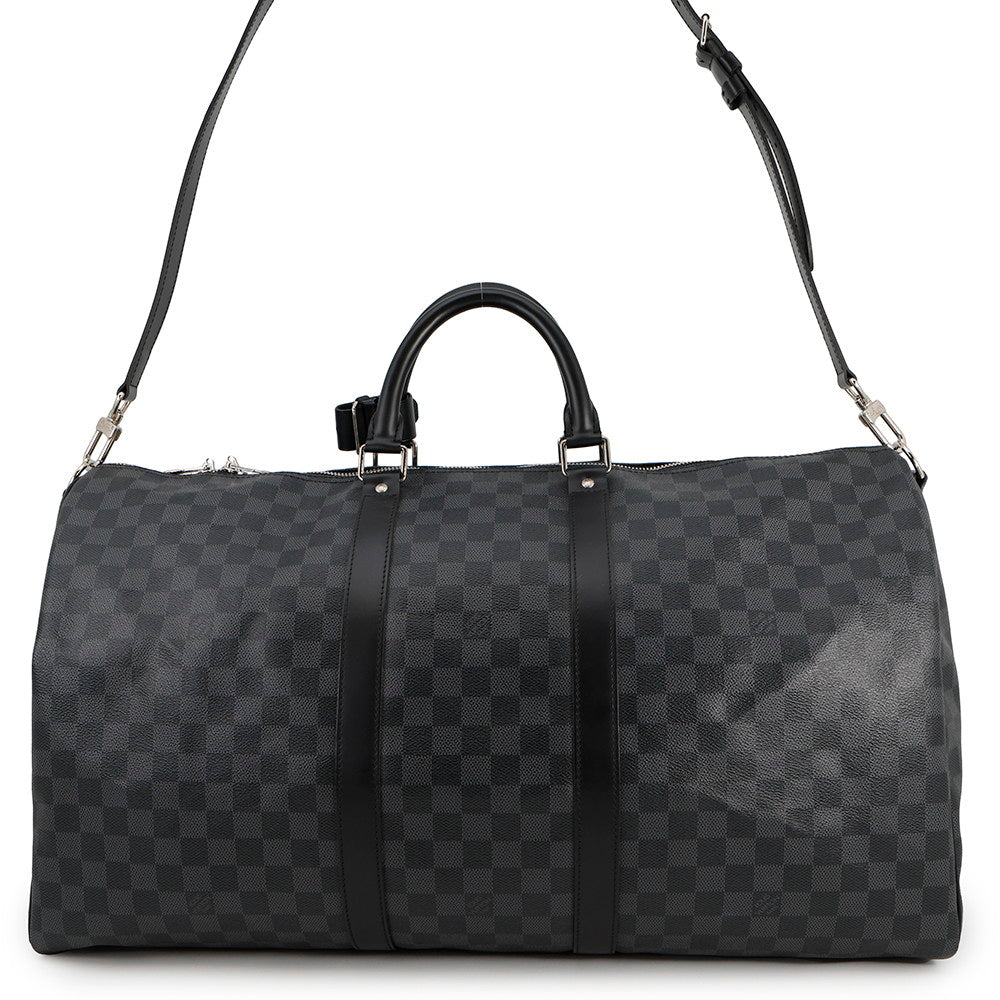 LOUIS VUITTON Keepall Bandouliere NoirN41413 Damier Graphite Size 55