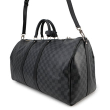 将图像加载到图库查看器中，LOUIS VUITTON Keepall Bandouliere NoirN41413 Damier Graphite Size 55
