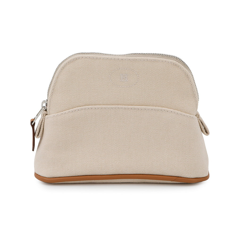HERMES Bolide Pouch Natural Canvas Leather Size Mini mini