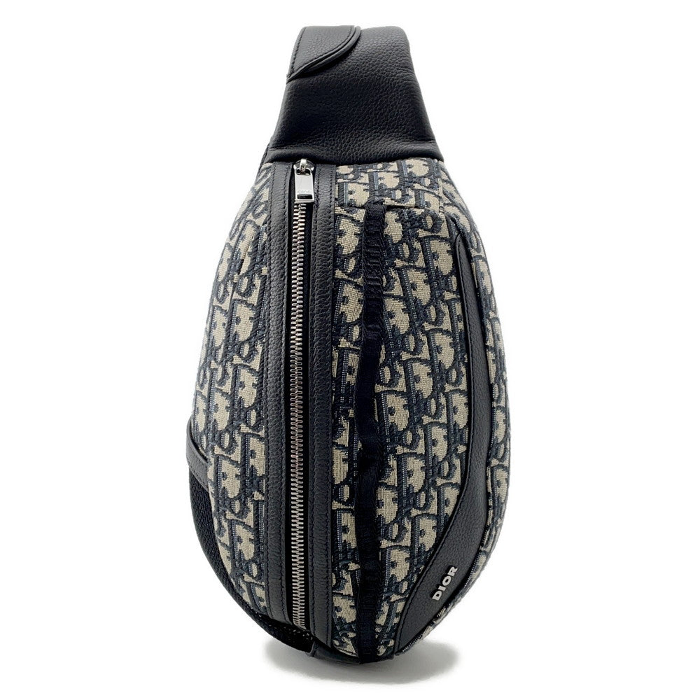 Dior Scarab Oblique Shoulder Crossbody Bag Beige/Black1ESBO040YKY Canvas Leather