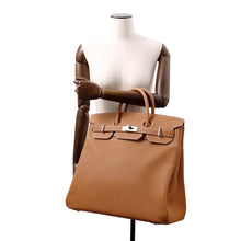 将图像加载到图库查看器中，HERMES HAUT A COURROIES Gold Togo Leather Size 40
