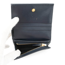 Load image into Gallery viewer, GUCCI Horsebit 1955 Compact Wallet Beige/Navy621887 Straw/Leather
