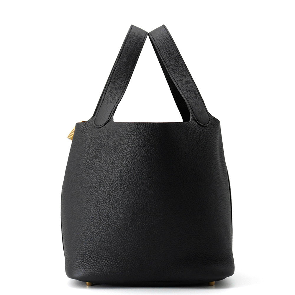 HERMES Picotin Lock Black Taurillon Clemence Size MM