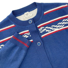 Load image into Gallery viewer, HERMES Kanoe H Cardigan Size 38 Blue Cashmere48% Silk48% Nylon3%Polyurethane1%

