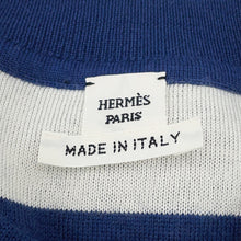 Load image into Gallery viewer, HERMES Kanoe H Cardigan Size 38 Blue Cashmere48% Silk48% Nylon3%Polyurethane1%

