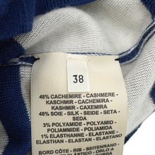 Load image into Gallery viewer, HERMES Kanoe H Cardigan Size 38 Blue Cashmere48% Silk48% Nylon3%Polyurethane1%
