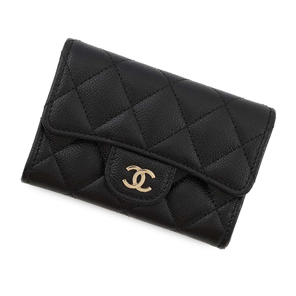 CHANEL Classic Flap Card Case BlackAP4096 Caviar Leather