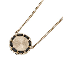 将图像加载到图库查看器中，CHANEL CC Logo Necklace Metal Leather Rhinestone Faux Pearl
