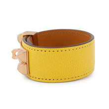 将图像加载到图库查看器中，HERMES Collier de Chien 24 Bracelet Size T2 Jaune de Naples Leather
