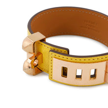 将图像加载到图库查看器中，HERMES Collier de Chien 24 Bracelet Size T2 Jaune de Naples Leather
