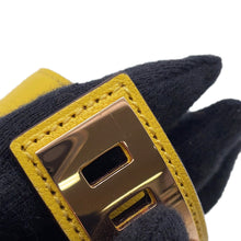 将图像加载到图库查看器中，HERMES Collier de Chien 24 Bracelet Size T2 Jaune de Naples Leather
