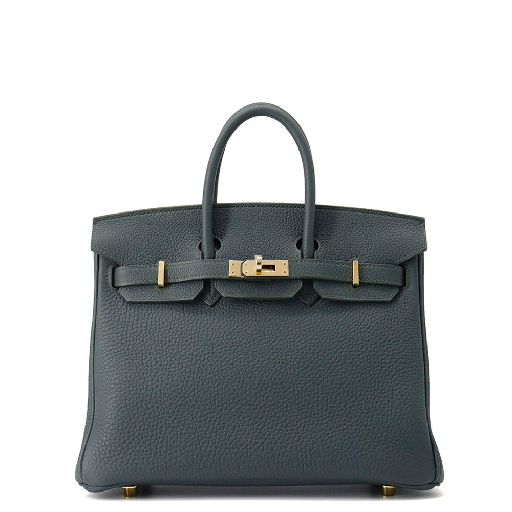 HERMES Birkin Vert Mangrove Togo Leather Size 25