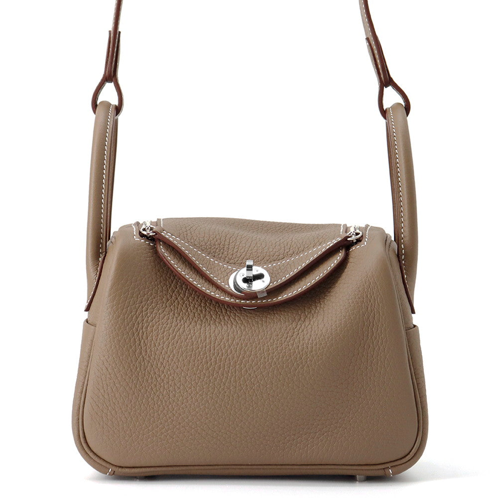 HERMES Lindy Etoupe Taurillon Clemence Size Mini