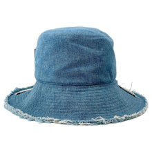 Load image into Gallery viewer, LOEWE Paula Ibiza Frayed Fisherman Hat Size 59 Blue DenimK820HF1X66 Cotton100% Calf Leather
