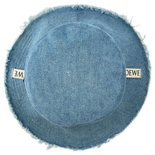 Load image into Gallery viewer, LOEWE Paula Ibiza Frayed Fisherman Hat Size 59 Blue DenimK820HF1X66 Cotton100% Calf Leather
