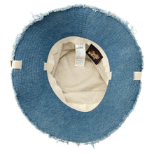 Load image into Gallery viewer, LOEWE Paula Ibiza Frayed Fisherman Hat Size 59 Blue DenimK820HF1X66 Cotton100% Calf Leather
