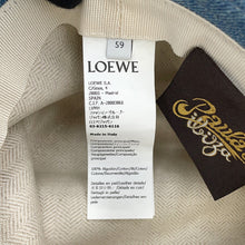 Load image into Gallery viewer, LOEWE Paula Ibiza Frayed Fisherman Hat Size 59 Blue DenimK820HF1X66 Cotton100% Calf Leather
