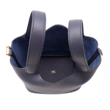 将图像加载到图库查看器中，HERMES Picotin Lock Blue Nuit Taurillon Clemence Size PM
