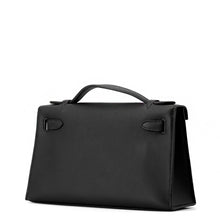 将图像加载到图库查看器中，HERMES PochetteKelly Black Swift Leather
