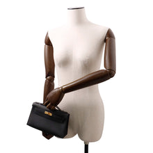 将图像加载到图库查看器中，HERMES PochetteKelly Black Swift Leather

