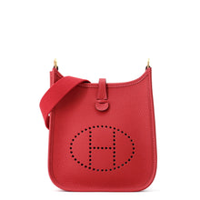 将图像加载到图库查看器中，HERMES Evelyne Long Rouge Piman Taurillon Clemence Size TPM
