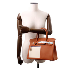 Load image into Gallery viewer, HERMES Birkin Colormatic Brique/Nata/Blue Plume/Lime Swift Leather Size 30
