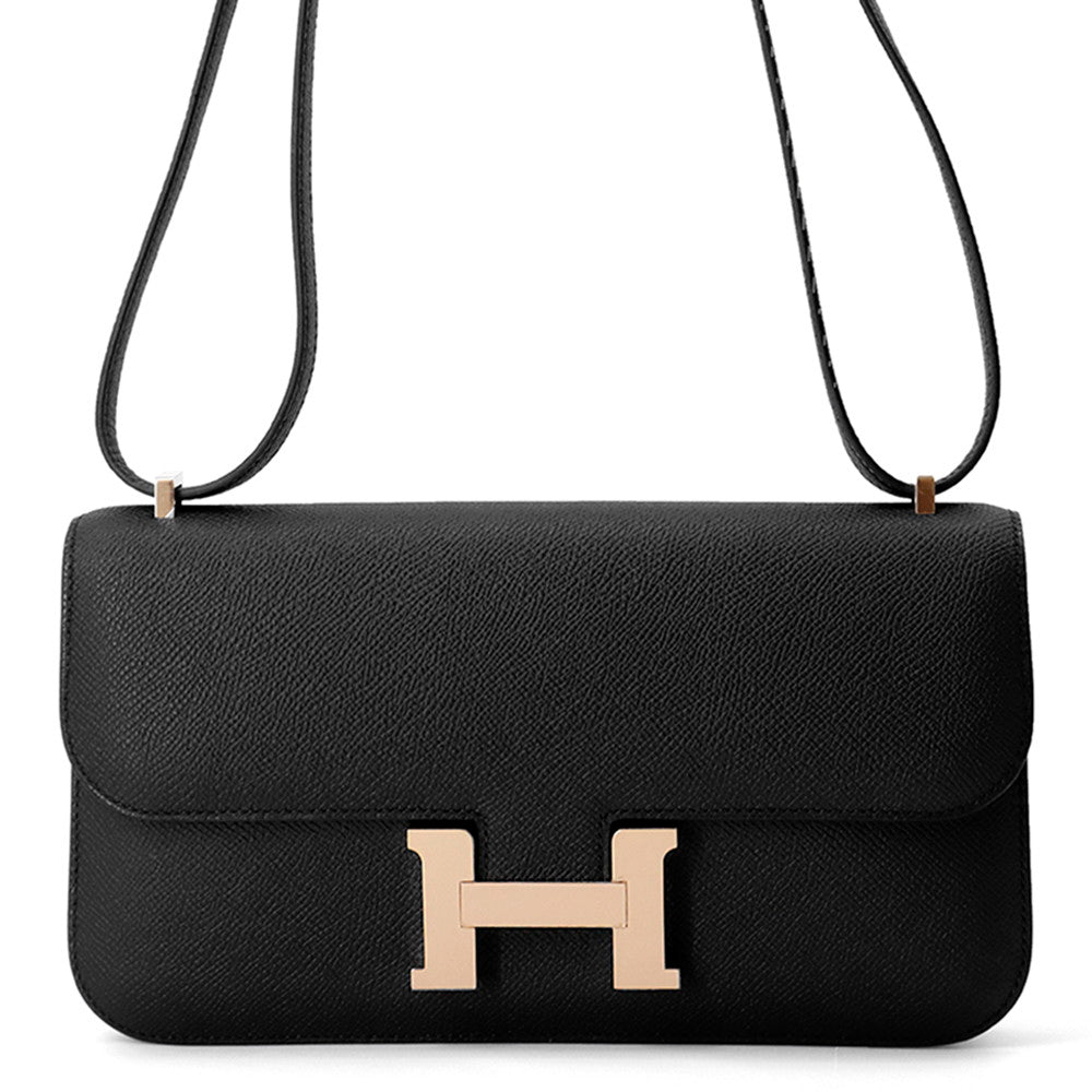 HERMES Constance Elan Black Epsom