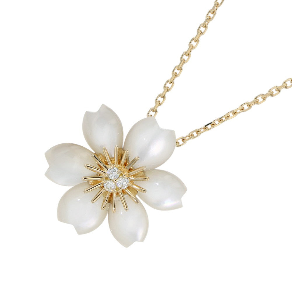 Van Cleef & Arpels Rose de Noel Pendant Mini Model Size MiniVCARP7T000 18K Yellow Gold